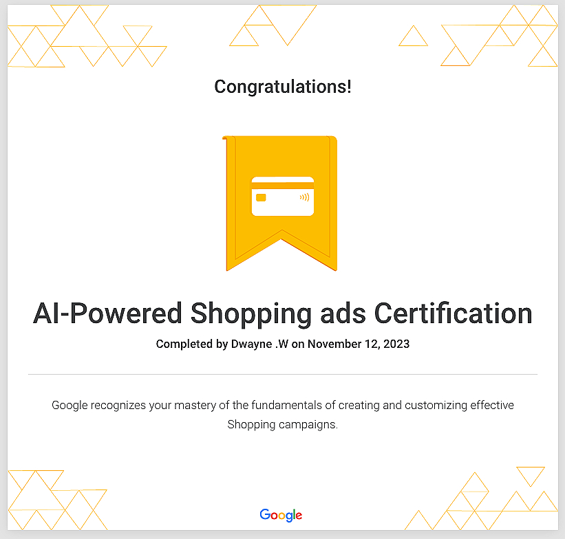 Google AI-Powered Shopping Ads Certification