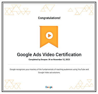 Google Ads Video Certification