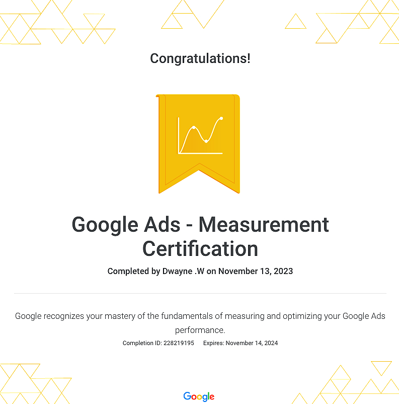 Google Ads Search Professional Certification (detail)