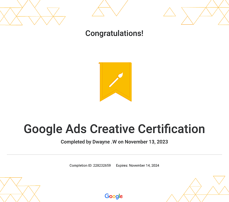Google Ads Video Certification (detail)
